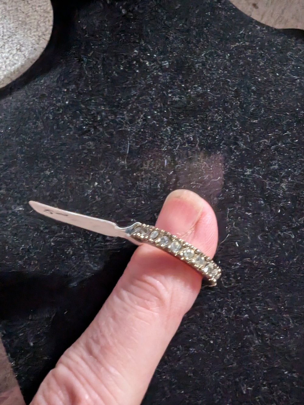Rhinestone Gold Tone Crystal Ring